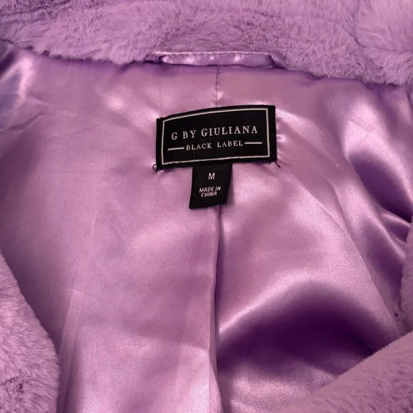 G by Giuliana Purple Faux Fur Jacket - Picture 2 of 5